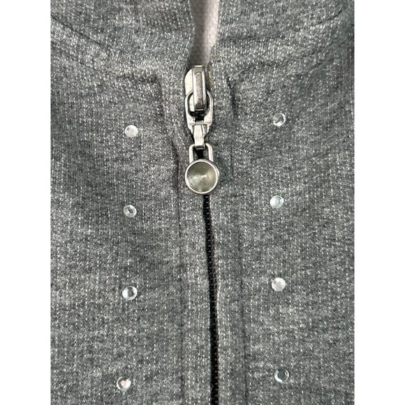 NY&C Sport Zip Front Gray Hoodie Womens‎  L Athleisure Cotton Activewear - Picture 2 of 8